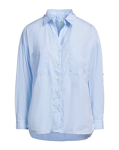 FINAMORE 1925 Solid colour shirts & blouses Sky blue 100% Cotton