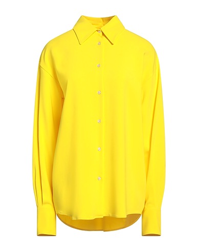 FABIANA FILIPPI Chemises et chemisiers de couleur unie Jaune 97% Viscose, 3% Élasthanne