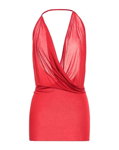 RICK OWENS Top Red 88% Viscose, 12% Silk