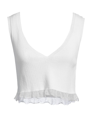 TWINSET Top White 62% Viscose, 33% Polyamide, 5% Polyester