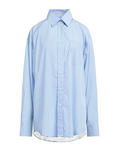 STELLA McCARTNEY Solid color shirts & blouses Light blue 100% Cotton, Silk