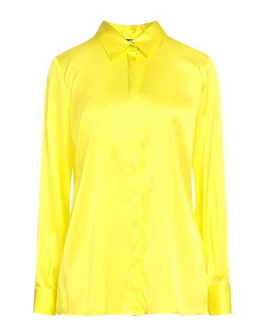ELISABETTA FRANCHI Camicie e bluse tinta unita Verde lime 93% Seta, 7% Elastan