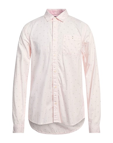 PETROL INDUSTRIES Co. Patterned shirt Light pink 100% Cotton