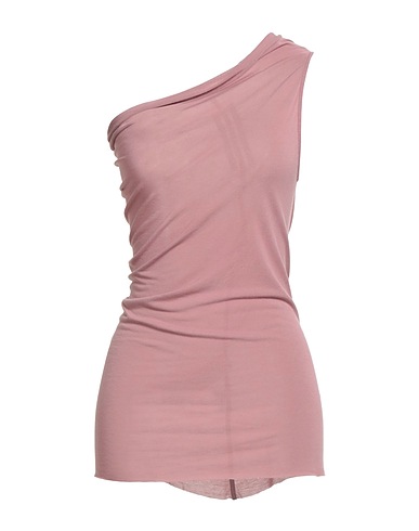 RICK OWENS One-shoulder top Antique rose 88% Viscose, 12% Silk