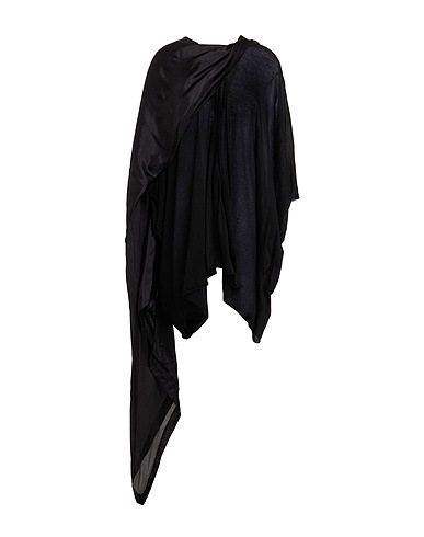 RICK OWENS Top Black 100% Cotton, Silk
