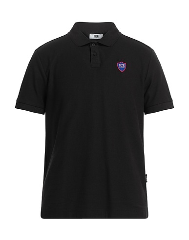 ICE ICEBERG Polo Nero 100% Cotone
