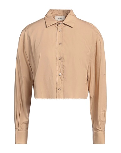 VICOLO Solid colour shirts & blouses Beige 100% Cotton