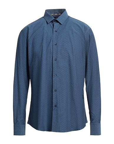 AQUASCUTUM ACTIVE Solid color shirt Navy 100% Cotton