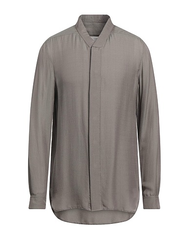 RICK OWENS Solid color shirt Grey 61% Viscose, 39% Silk