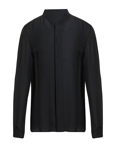 RICK OWENS Solid colour shirt Black 61% Viscose, 39% Silk