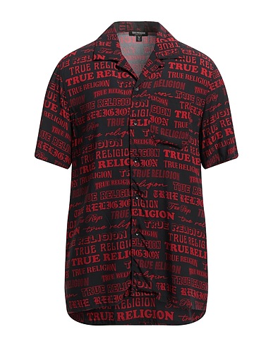 TRUE RELIGION Camicia fantasia Nero 100% Viscosa