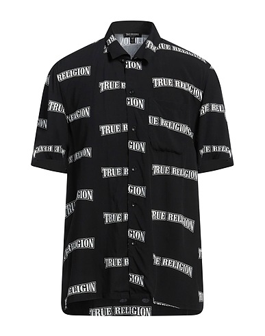 TRUE RELIGION Patterned shirt Black 100% Viscose