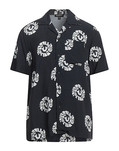 TRUE RELIGION Patterned shirt Black 100% Viscose