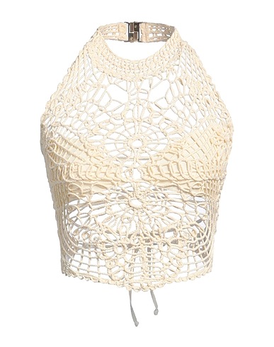 RAFFAELA D'ANGELO Top Ivory 86% Polyamide, 14% Elastane