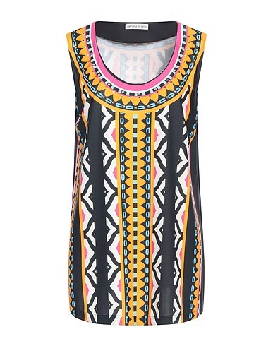 RAFFAELA D'ANGELO Top Black 82% Polyester, 18% Elastane