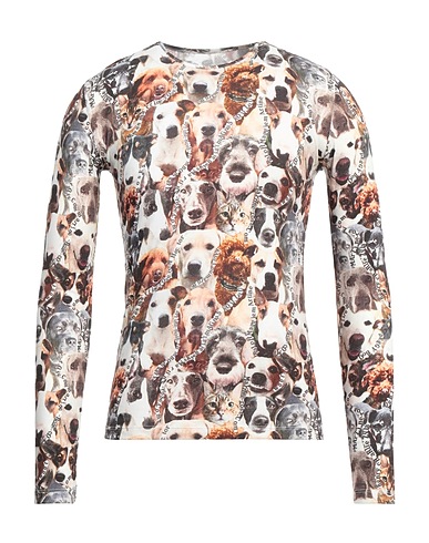MARTINE ROSE T-shirt Beige 94% Cotton, 6% Elastane