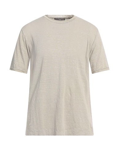 DANIELE FIESOLI Basic T-shirt Light grey 92% Linen, 8% Elastane