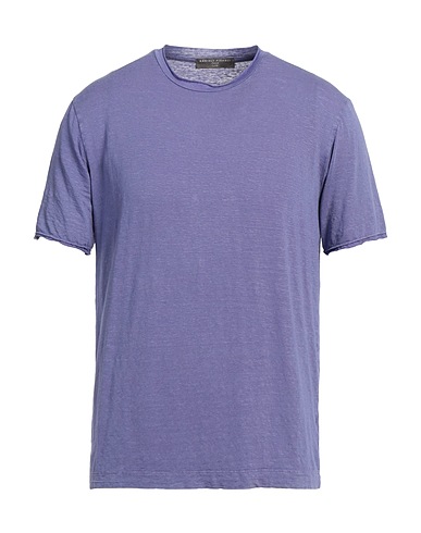 DANIELE FIESOLI Basic T-Shirt Violett 92% Leinen, 8% Elastan