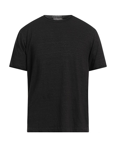DANIELE FIESOLI Basic T-Shirt Black 92% Linen, 8% Elastane