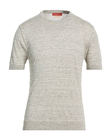 DANIELE FIESOLI Basic T-Shirt Light grey 100% Linen
