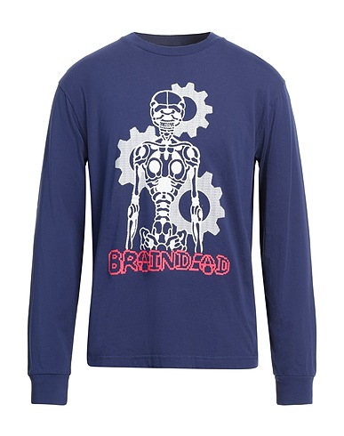 BRAIN DEAD T-shirt Navy blue 100% Cotton