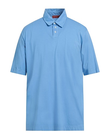 DANIELE FIESOLI Polo shirt Sky blue 100% Cotton