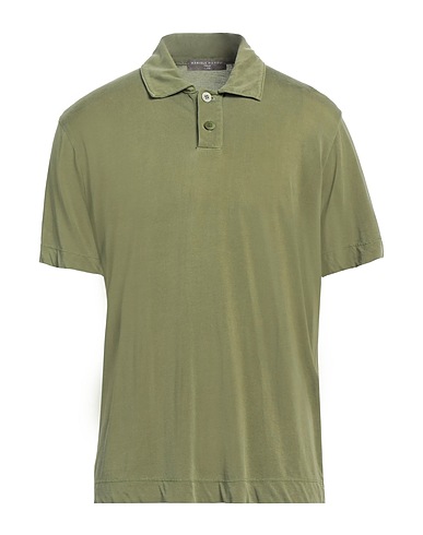 DANIELE FIESOLI Polo shirt Military green 66% Cupro, 34% Cotton