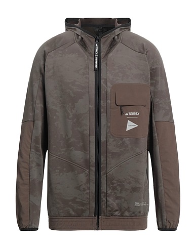 ADIDAS x AND WANDER Hooded sweatshirt Military green 92% Recycled polyester, 8% Elastane