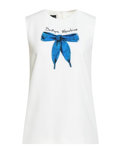 BOUTIQUE MOSCHINO Top White 90% Polyester, 10% Elastane