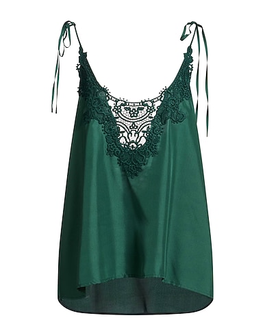 P.A.R.O.S.H. Silk top Dark green 100% Silk, Cotton, Polyester