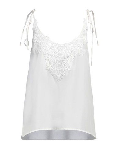 P.A.R.O.S.H. Silk top White 100% Silk, Cotton, Polyester