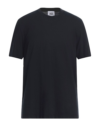 ALPHA STUDIO Basic T-shirt Midnight blue 98% Cotton, 2% Elastane