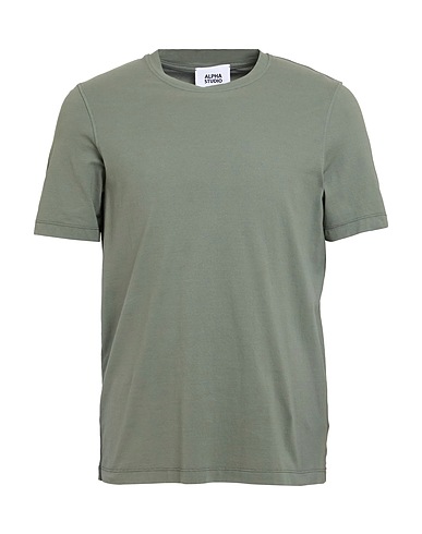 ALPHA STUDIO Camiseta básica Verde salvia 98% Algodón, 2% Elastán