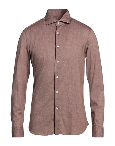 SONRISA Camicia tinta unita Nocciola 100% Cotone
