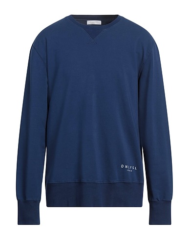 DANIELE FIESOLI Sweatshirt Navy blue 95% Cotton, 5% Elastane