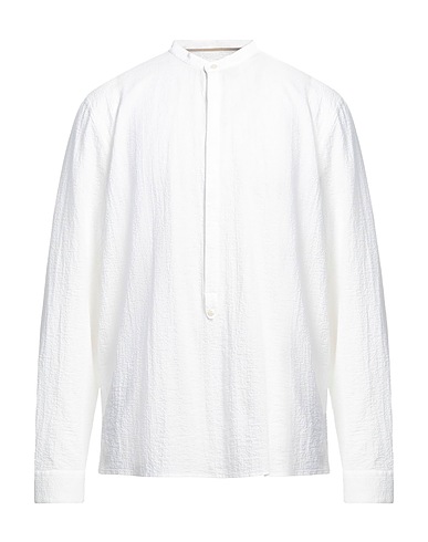 TINTORIA MATTEI 954 Camicia tinta unita Bianco 97% Cotone, 3% Elastan
