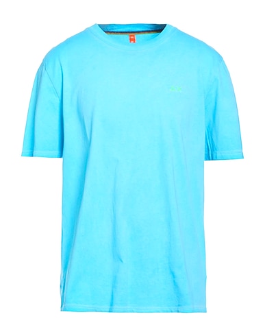 SUN 68 Basic T-Shirt AZZURRO 100% Baumwolle