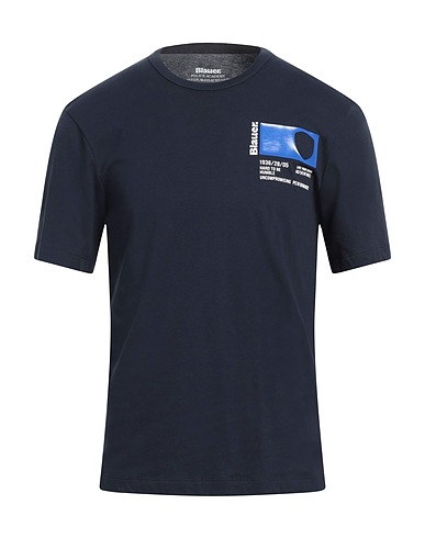 BLAUER. Ｔシャツ ネイビー コットン 100%