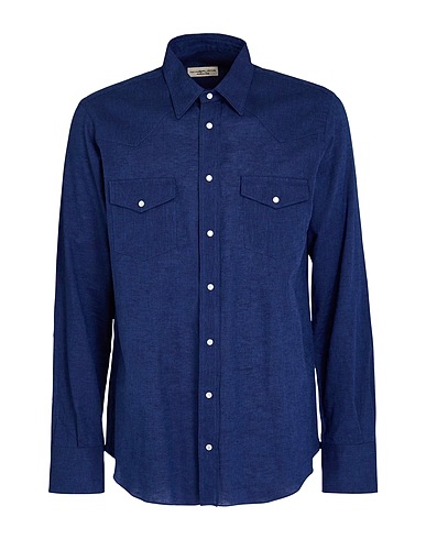PIETRASALATA Linen shirt Blue 70% Linen, 30% Cotton
