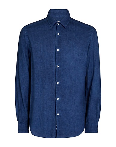 ALTEA Linen shirt Blue 55% Linen, 45% Viscose