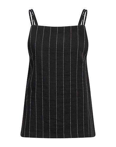 LOULOU STUDIO Top Nero 55% Viscosa, 43% Lino, 1% Poliammide, 1% Cotone