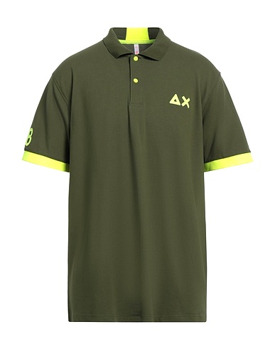 SUN 68 Polo shirt Military green 95% Cotton, 5% Elastane