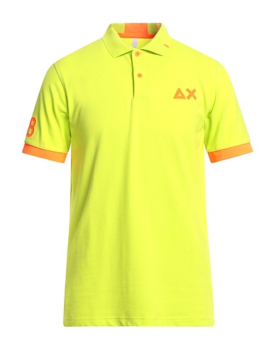 SUN 68 Polo shirt Lime green 95% Cotton, 5% Elastane