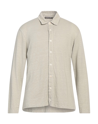 DANIELE FIESOLI Linen shirt Grey 92% Linen, 8% Elastane