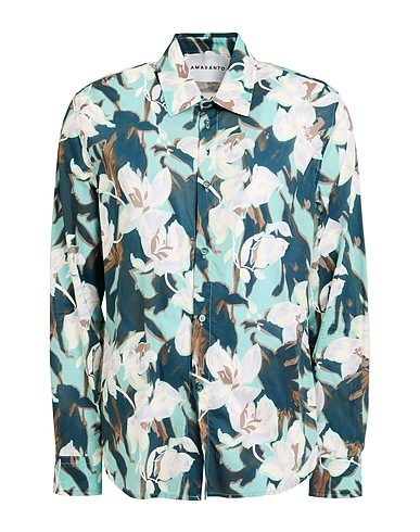 AMARANTO Patterned shirt Dark green 100% Cotton