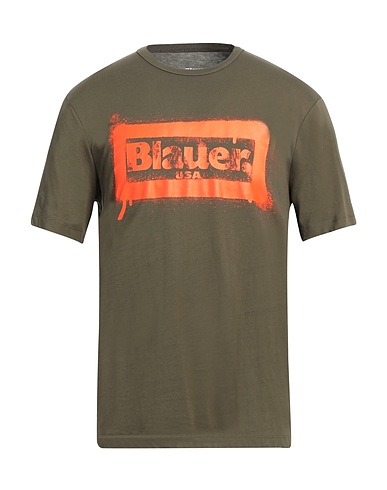 BLAUER. T-shirt Military green 100% Cotton