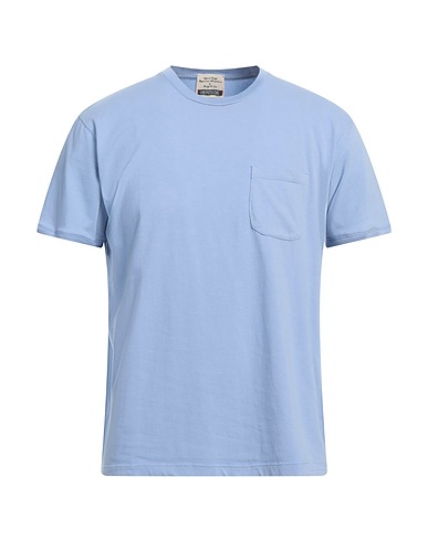 HERITAGE Basic T-Shirt Light blue 90% Cotton, 10% Elastane