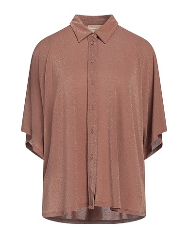 MOMONÍ Solid color shirts & blouses Camel 65% Viscose, 15% Polyamide, 15% Polyester, 5% Elastane
