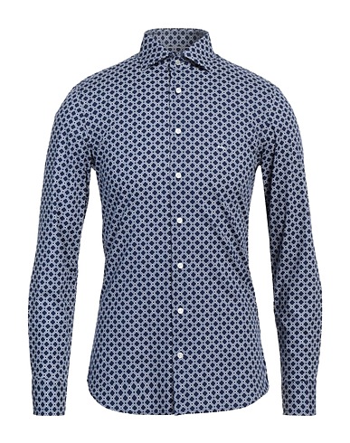MICHAEL KORS MENS Patterned shirt Midnight blue 98% Cotton, 2% Elastane