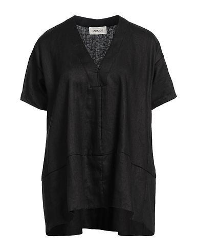 MEIMEIJ Top Black 100% Linen